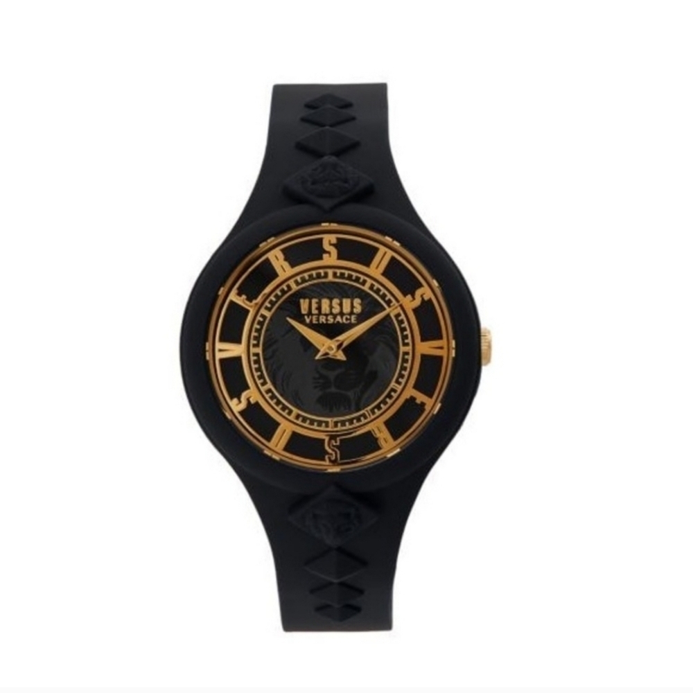 🖤▪️Versace ▪️ Black and Gold Watch39MM Stainless Steel & Silicone Watch